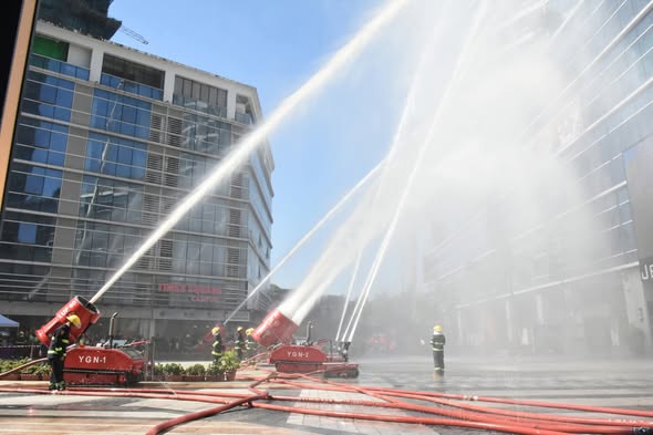 Fire Department conducts high-rise fire response drill at Times City