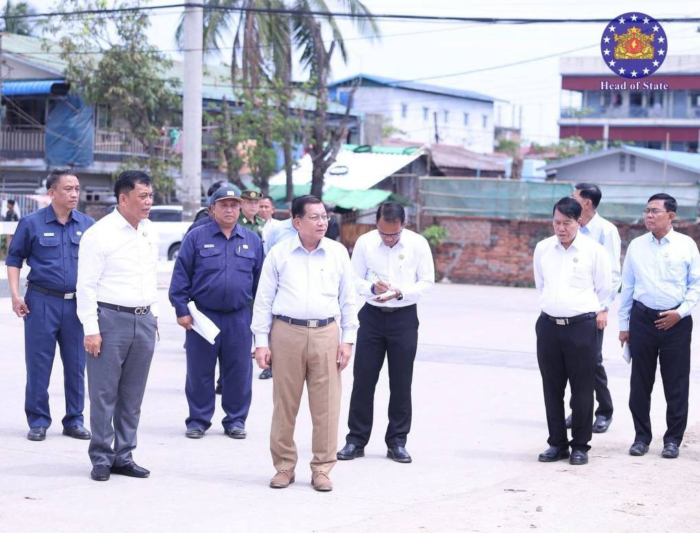 President inspects urban development, cleanliness and beautification projects in Yangon,...