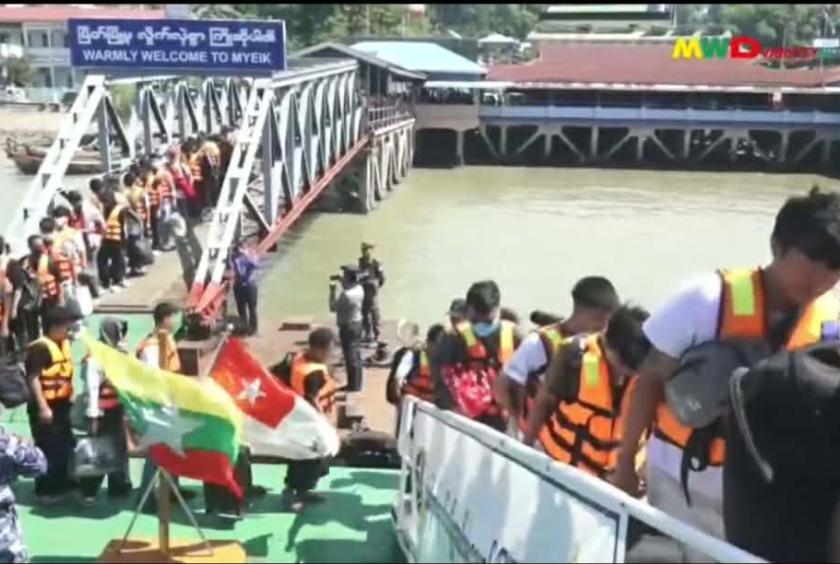 Myanmar repatriates 543 nationals from Cambodia, transferred to Yangon by Naval vessel Mottama