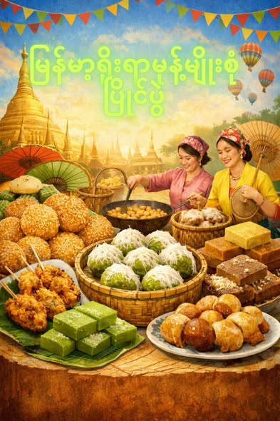 Myanmar traditional snacks competition to award stalls and start...