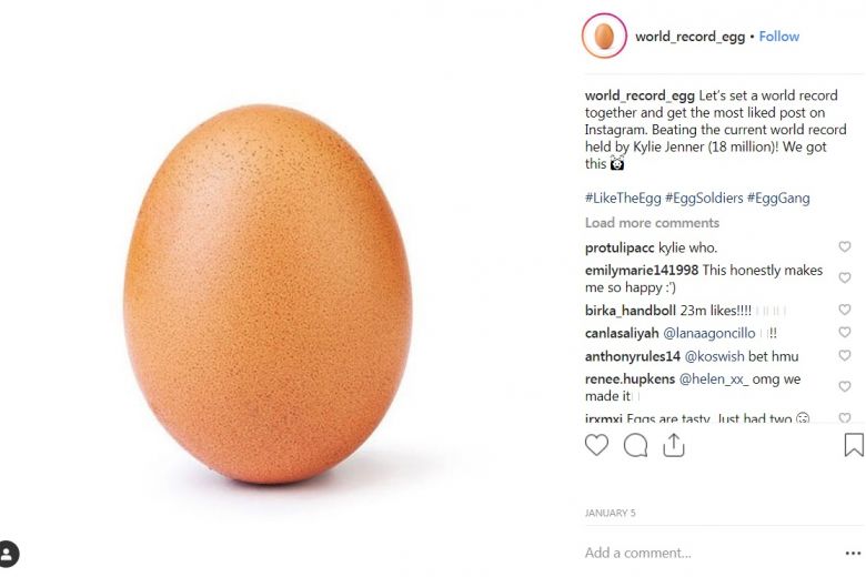 An egg is now the mostliked photo on Instagram with over 22 million