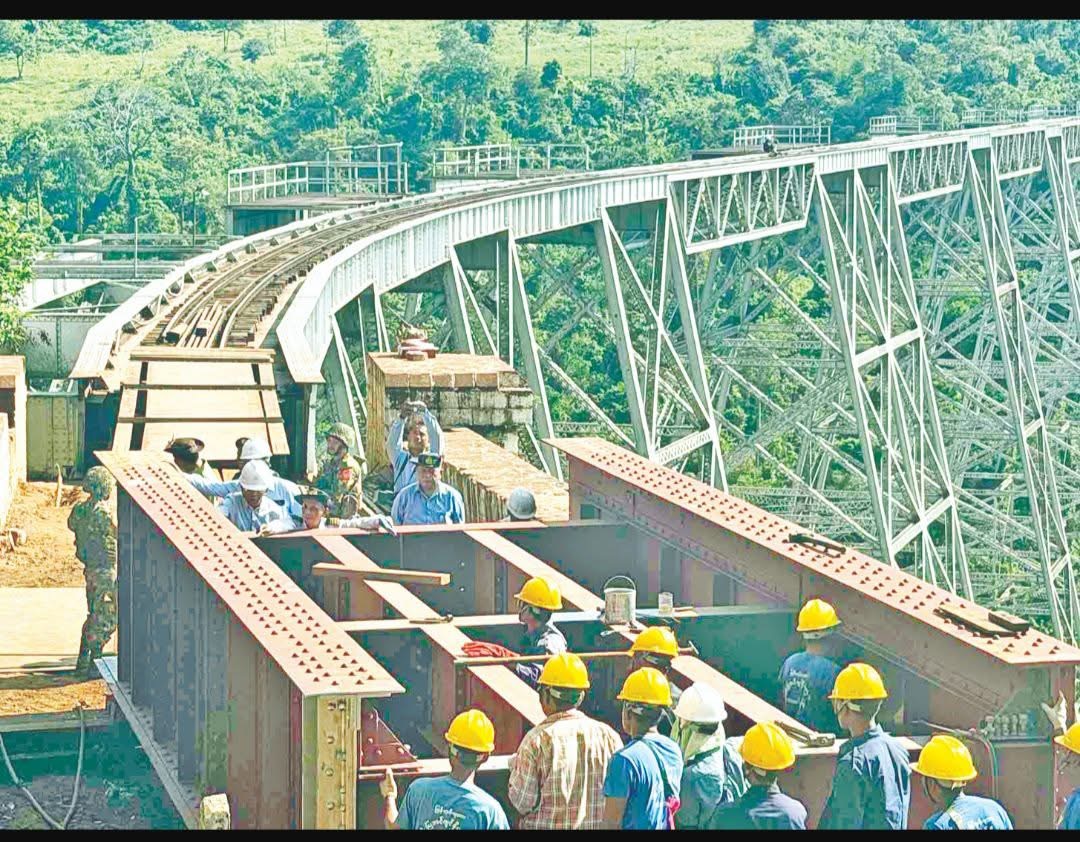 Repairs underway on TNLA-damaged Gokteik Bridge, new girders installed