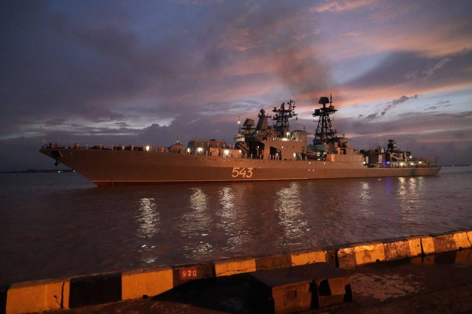 Russian Navy ships arrive in Yangon for third Myanmar–Russia joint naval exercise and...