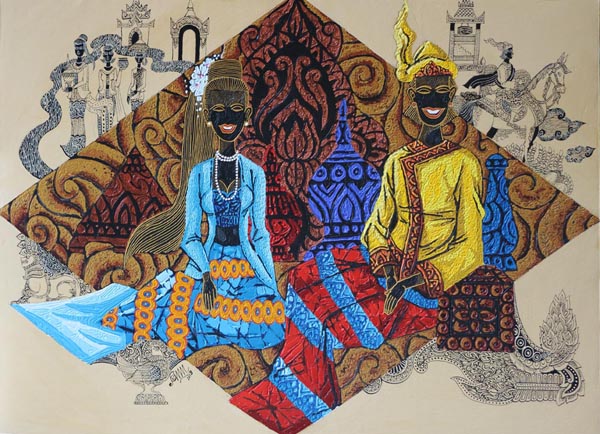 Myanmar artists paintings chosen in the 2019 International...