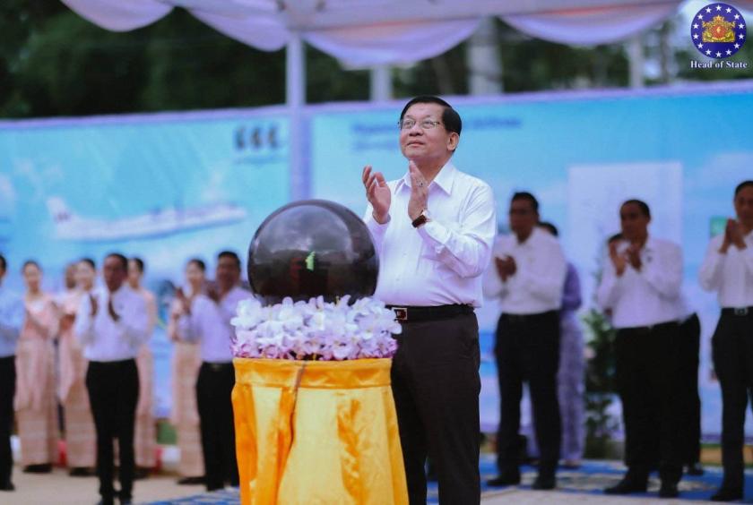 President attends opening ceremony of Anisakan Airport in Pyin...