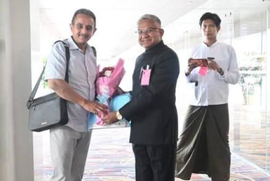 Caption: Indian government representative arrives in Yangon (Photo: Indian Embassy).