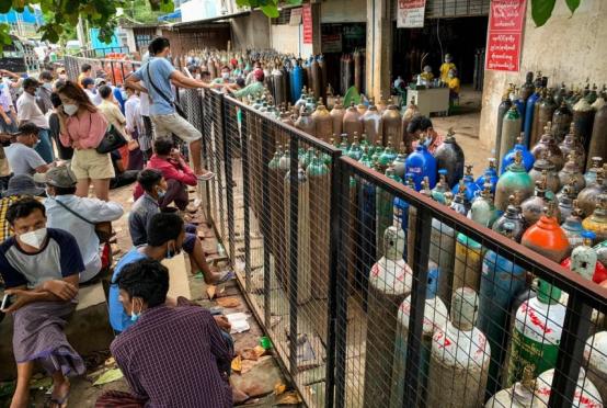 Myanmar is in the midst of its most serious wave of infections and on Sunday reported 3,461 new cases to bring its total to 192,213.PHOTO: AFP