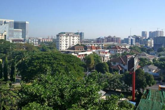 Photo shows Yangon city centre and its environs. (Photo-Phyo Wai)
