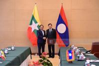 President U Min Aung Hlaing, while serving as Acting President and Chairman of the State Security and Peace Commission, meets Lao President Thongloun Sisoulith in China in early September 2025.