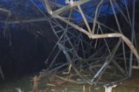 Photo: Pakokku Electricity Office – A transmission tower damaged in the reported explosion.