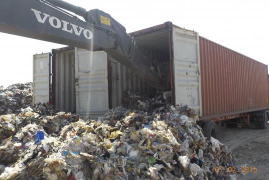 Part of the Canadian trash that officials say was illegally shipped to Manila years ago ended up in a landfill in Capas, Tarlac province, in this July 2, 2015, photo. —PHOTO FROM METRO CLARK WASTE MANAGEMENT CORP.
