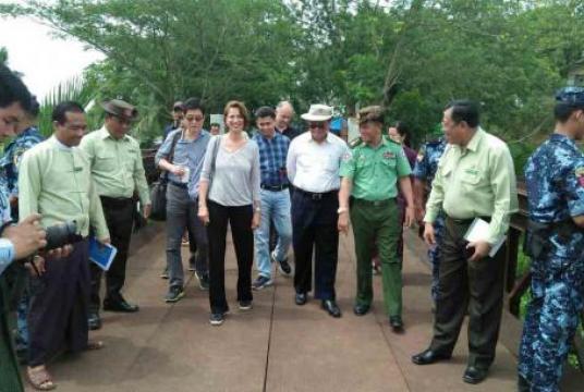 Special delegation team of UNSG seen at the friendship bridge in Myanmar-Bangladesh border
