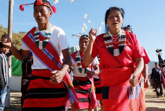 Naga nationals dancing at the Naga New Year Festival (Photo-Aung Thu Tun)