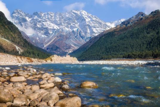 The Teesta river flowing through a valley in India. 'The aspect of federalism has also become very critical, as demonstrated by the stubbornness of West Bengal in sharing water from the Teesta with Bangladesh.' Shutterstock