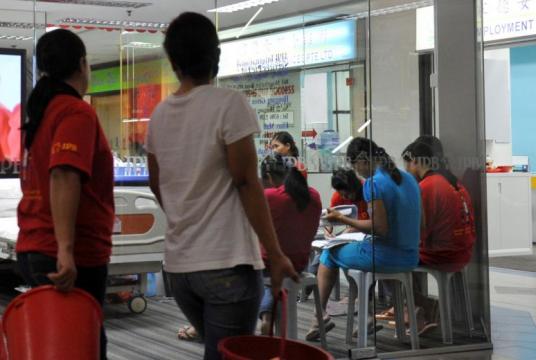 There are about 1,000 maid agencies in Singapore, and about 250,000 domestic workers. Two in three workers have their employment contracts cancelled before the full two-year period is up.PHOTO: ST FILE