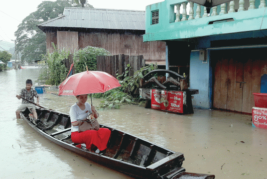The first time a flood occurred in Taninthari Region.