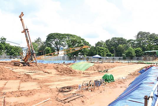 The construction site of new Neuro & Cardiac Hospital in Yangon