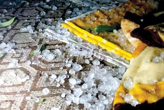 Hailstones strike Hsipaw Township.