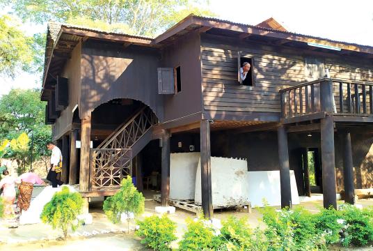 Visitors at General Aung San house in Natmauk Township, Magway Region