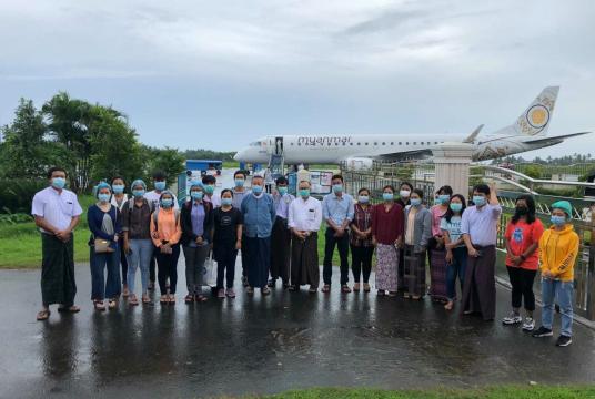 Healthcare volunteers arrived in Sittway on August 25th
