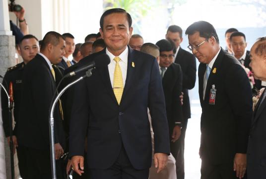 Prime Minister Gen Prayut Chan-o-cha leads Cabinet members and military leaders to visit Privy Council President Gen Prem Tinsulanonda at his residence in Bangkok on December 27./The Nation