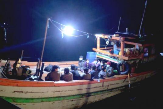 The arrested Bengalis were seen on a boat