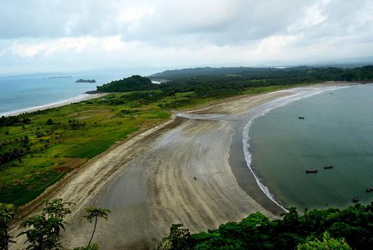A scene of Beach in Ayeyawady Region