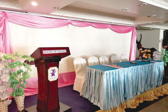 Preparatory meeasure to hold a press conference at Orchid Hotel yesterday