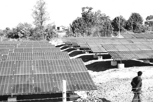 A solar mini-grid in Lelma village, Hsinpaungwel Township, Magway Region.