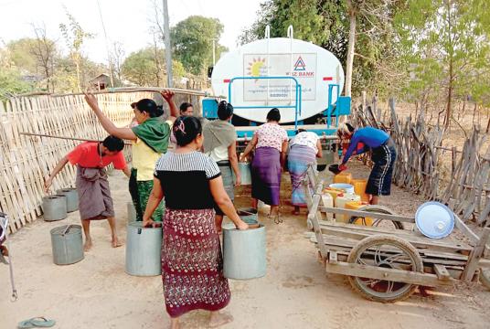 Brighter Future Myanmar Foundation provides water browsers to Letkhotpin village, Myaing Township.