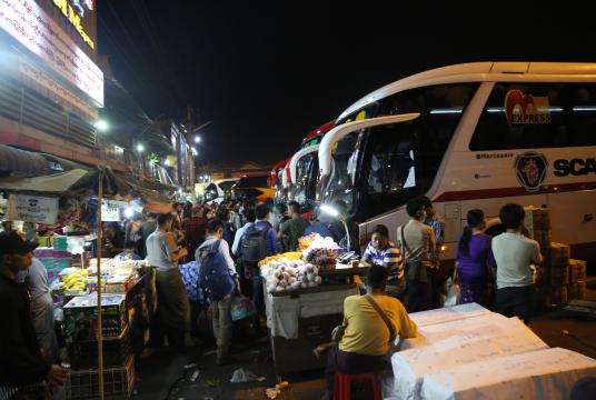 Aung Mingalar Highway Bus Terminal in Yangon. (Photo-Kyi Naing) 