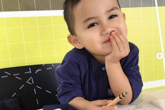 Boy genius: Three-year-old Haryz Nadzim Mohd Hilmy Naim is the youngest member of Mensa UK with an IQ score of 142