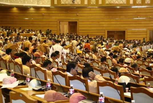 The Union Parliament on 3 March. (Photo-Pyae Phyo Aung) 
