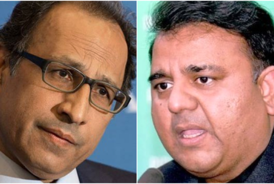 Dr Abdul Hafeez Shaikh (left) has been appointed as the advisor on finance; Fawad Chaudhry (right) has been appointed minister for science and technology after having held the Ministry of Information portfolio. — APP/File
