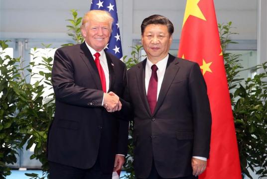 President Xi Jinping meets with his US counterpart Donald Trump on the sidelines of a G20 summit, in Hamburg, Germany, on July 8, 2017. [Photo/Xinhua]