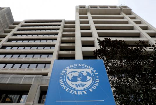 The International Monetary Fund (IMF) headquarters building is seen ahead of the IMF/World Bank spring meetings in Washington, US, April 8, 2019. [Photo/Agencies]