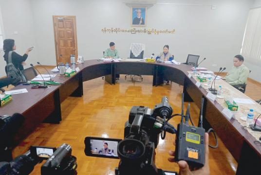 Yangon Region Investment Committee held a press conference on October 30. (Photo-Zeyar Nyein)