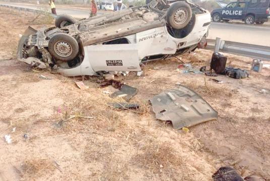 A traffic accident on the highway in February.