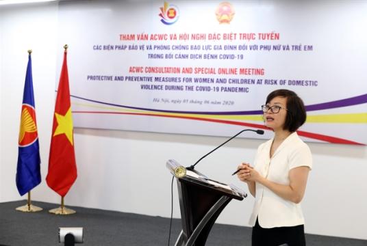 Deputy Head of the Ministry of Labour, Invalids and Social Affairs’ International Cooperation Department Hà Thị Minh Đức. — VNA/VNS Photo