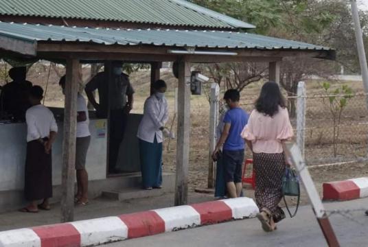 Medical checks performed at a check-point in Nay Pyi Taw