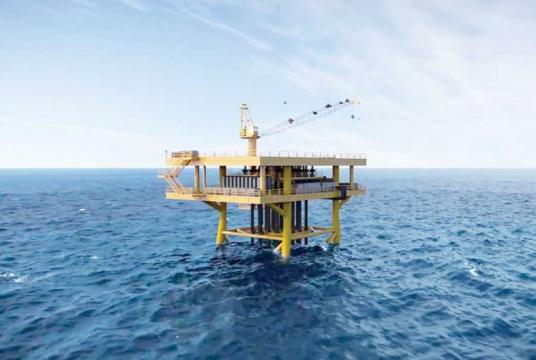 A proposed platform that KrisEnergy plans to build in Cambodia’s offshore oil Block A in the Gulf of Thailand. Photo supplied