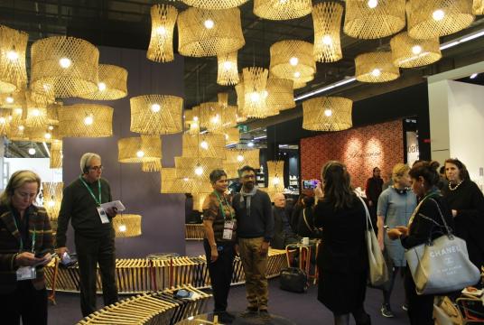 A booth showcasing innovative products at the Ambiente19 held by Messe Frankfurt on February 8-12 (Photo- Khine Kyaw, Myanmar Eleven)