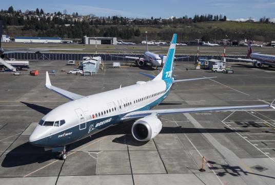 A Boeing 737 MAX 8 aircraft after a test flight in Seattle, United States, in March 2018. Questions have arisen about the safety of the product line after two deadly crashes. — AFP/VNA Phot