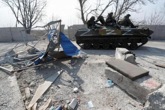 The announcement appeared to indicate that Russia may be switching to more limited goals. PHOTO: REUTERS