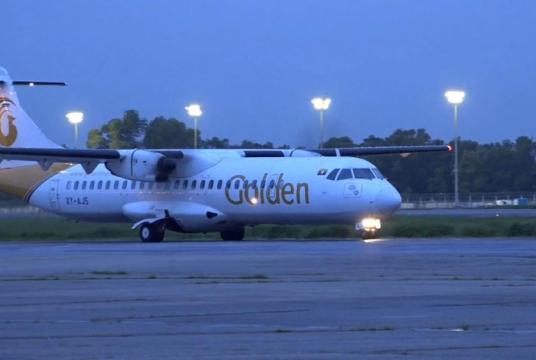 A new ATR plane from Golden Myanmar Airlines