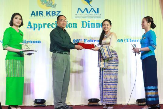 Male performer Nay Chi Oo is appointed as a brand ambassador to AIR KBZ. (Photo-Thiha Aung)