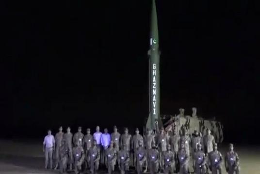 Pakistan carried out night training launch of surface-to-surface ballistic missile Ghaznavi. (File Photo: Twitter/@OfficialDGISPR)