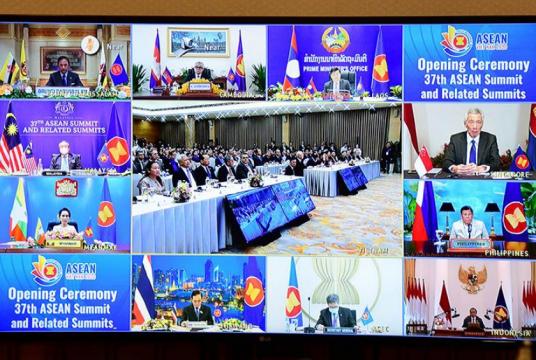  Caption: 37th ASEAN Summit being held via video conferencing