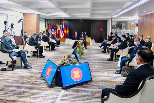 ASEAN leaders meet in Jakarta on April 24 to discuss Myanmar’s affairs (Photo-AFP) 