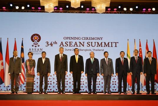 State Counsellor and ASEAN regional leaders attends the 34th ASEAN Summit on June 23 in 2019. 